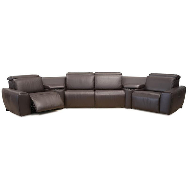 Palliser Beaumont Power Reclining Leather 6 pc Sectional 41637-7P/41637-W8/41637-70/41637-70/41637-W8/41637-6P-VENICE-CHOCOLATE IMAGE 1