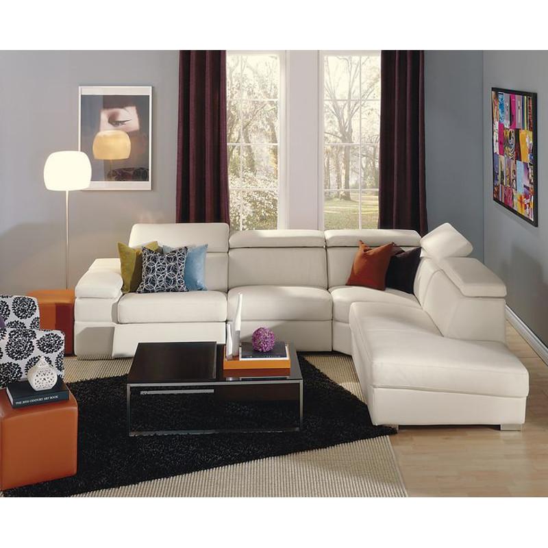 Palliser Morino Reclining Leather 4 pc Sectional 40625-77/40625-70/40625-9H/40625-17-BROADWAY-ALABASTER IMAGE 2