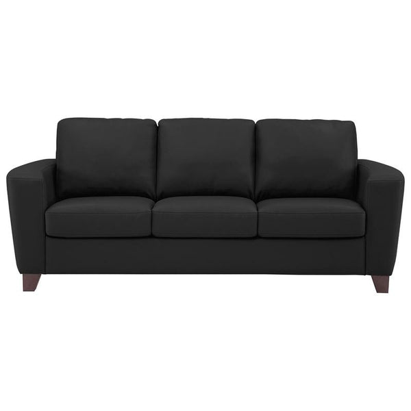 Palliser Leeds Stationary Leather Sofa Leeds 77328-01 Jet Black IMAGE 1