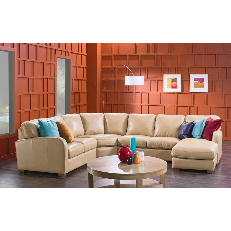 Palliser Westside Leather 4 pc Sectional 77307-07/77307-09/77307-14/77307-15-CLASSIC-WHEAT IMAGE 2