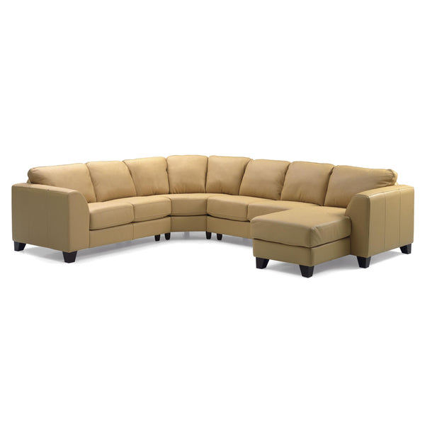 Palliser Juno Leather 4 pc Sectional 77494-07/77494-09/77494-14/77494-15-CARNIVAL-LAGER IMAGE 1