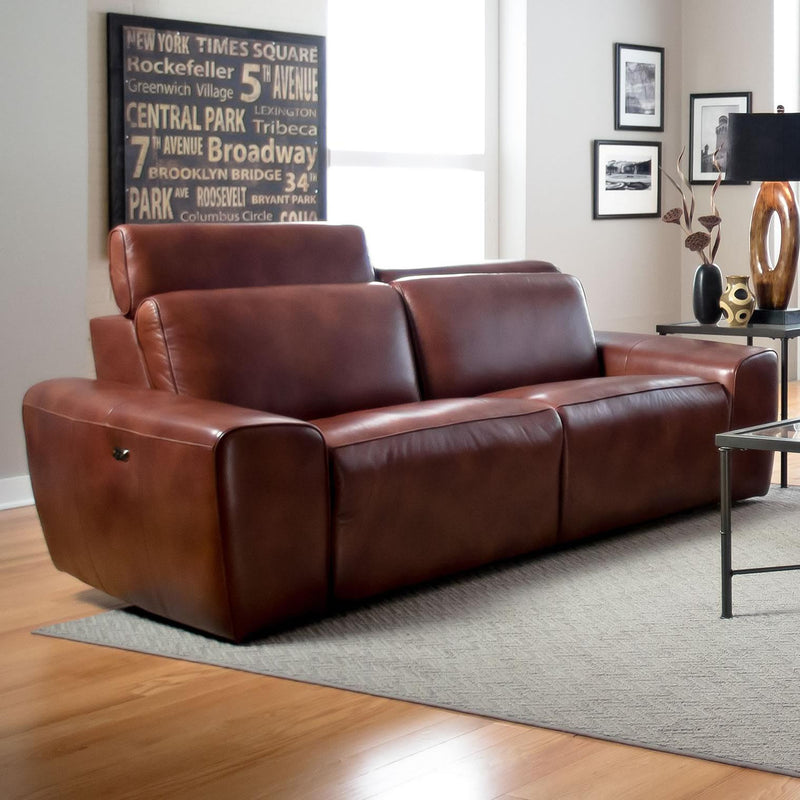 Palliser Beaumont Power Reclining Leather Sofa 41637-5P-ALFRESCO-BRANDY IMAGE 1