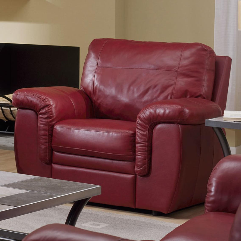 Palliser Brunswick Stationary Leather Chair 40620-02-BRONCO-CERISE IMAGE 1