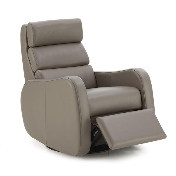 Palliser Central Park II Swivel, Glider Leather Recliner 42216-34-VENICE-COAL IMAGE 1