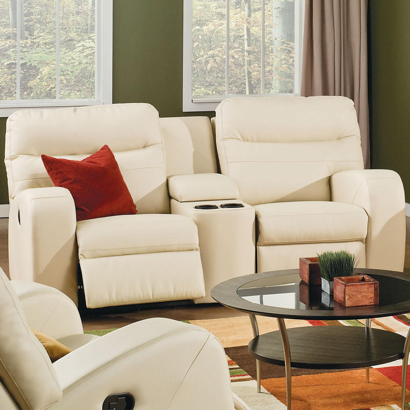 Palliser Glenlawn Reclining Leather Loveseat 41030-58-CARNIVAL-BAMBOO IMAGE 1