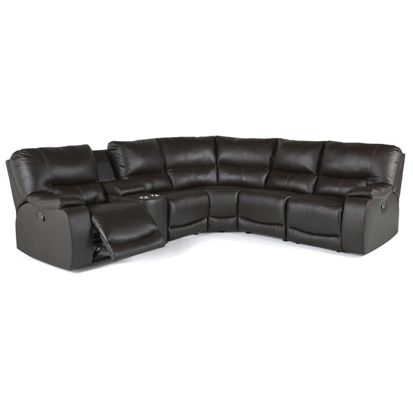 Palliser Norwood Reclining Leather 6 pc Sectional 41031-47/41031-W2/41031-30/41031-09/41031-30/41031-46-TULSAII-DARKBROWN IMAGE 1