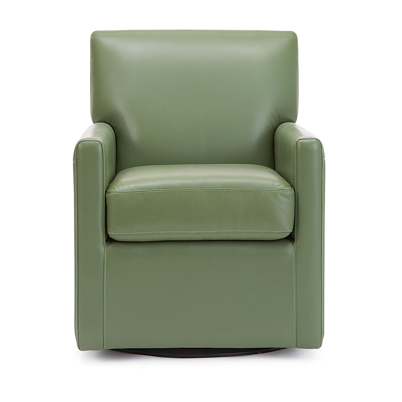 Palliser Pia Swivel Leather Accent Chair 77040-33-DAZZLE-OLIVE IMAGE 2