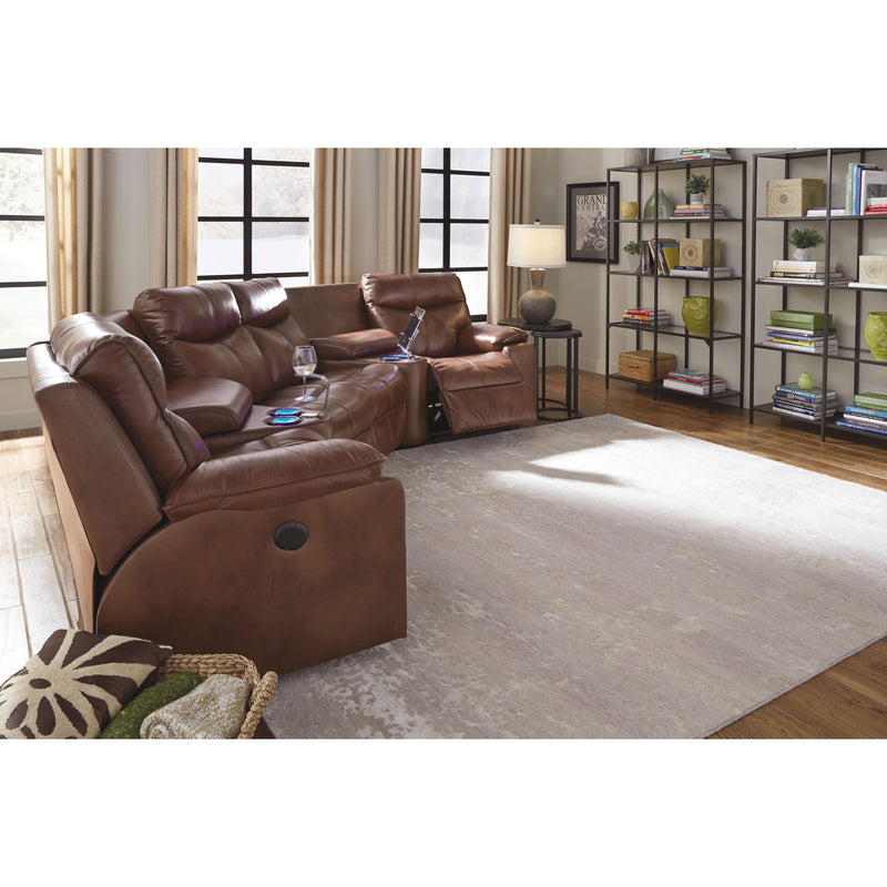 Palliser Providence Reclining Leather 6 pc Sectional 41034-47/41034-W1/41034-30/41034-30/41034-W1/41034-46-ALFRESCO-BRANDY IMAGE 1