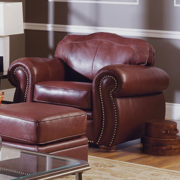 Palliser Troon Stationary Leather Chair 77299-02-CLASSIC-BURGUNDY IMAGE 1