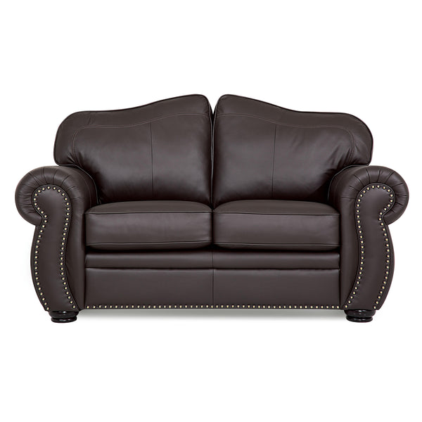 Palliser Troon Stationary Leather Loveseat 77299-03-TULSAII-DARKBROWN IMAGE 1