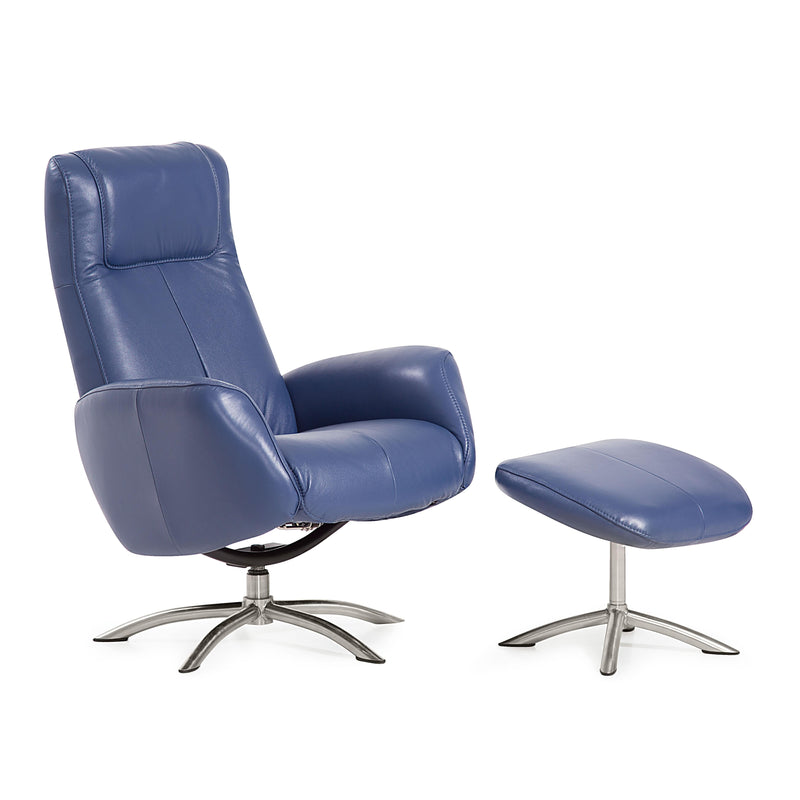 Palliser Q05 Swivel Leather Recliner 50005-02-DAZZLE-AZURE IMAGE 1