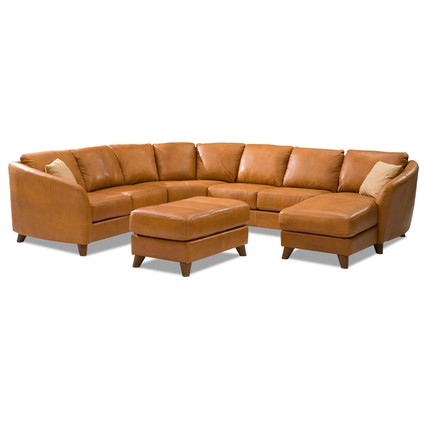 Palliser Alula Leather 4 pc Sectional 77427-07/77427-09/77427-14/77427-15-BRONCO-GINGER IMAGE 1