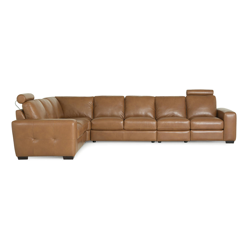 Palliser Push Reclining Leather 5 pc Sectional 77515-7R/77515-11/77515-14/77515-10/77515-8R-BRONCO-GINGER IMAGE 1