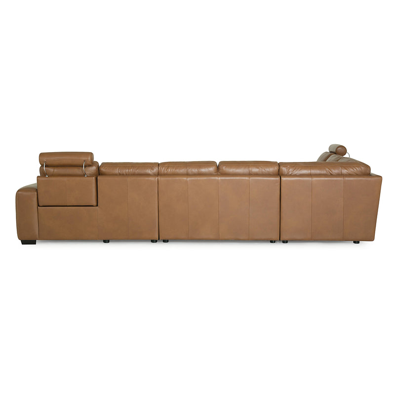 Palliser Push Reclining Leather 5 pc Sectional 77515-7R/77515-11/77515-14/77515-10/77515-8R-BRONCO-GINGER IMAGE 3