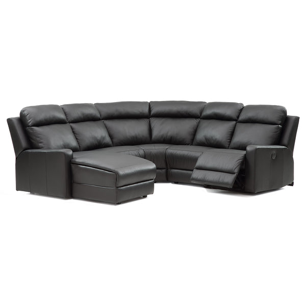 Palliser Forest Hill Reclining Leather 5 pc Sectional 41032-57/41032-W2/41032-30/41032-W2/41032-46-BROADWAY-ONYX IMAGE 1