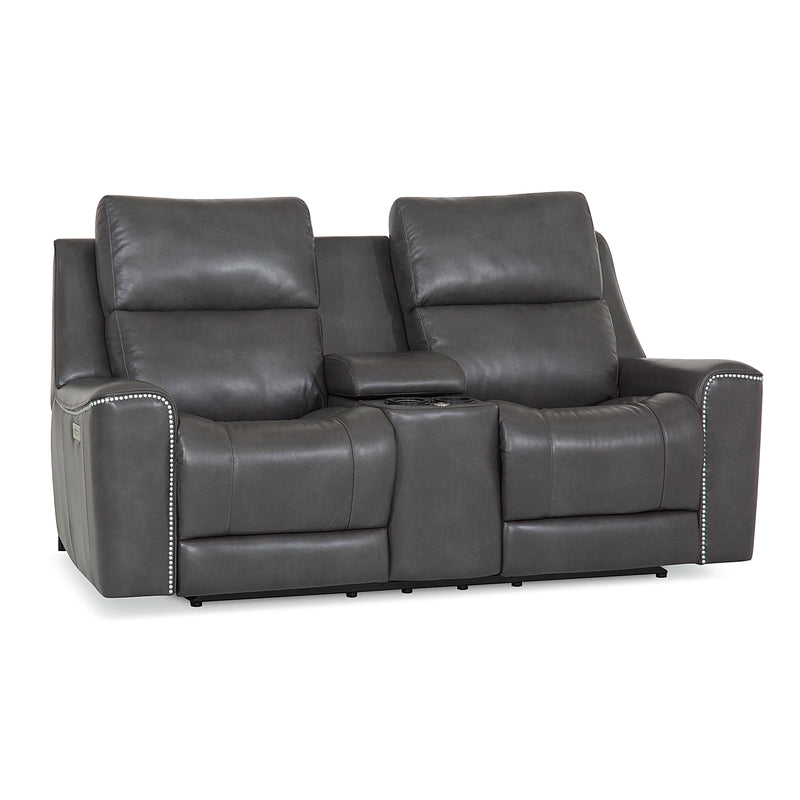 Palliser Hastings Power Reclining Leather Loveseat 41068-68-BRONCO-CARBON IMAGE 2