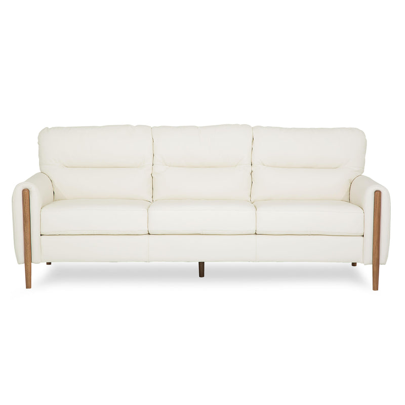 Palliser Zander Stationary Leather Sofa 77745-01-BROADWAY-ALABASTER IMAGE 1