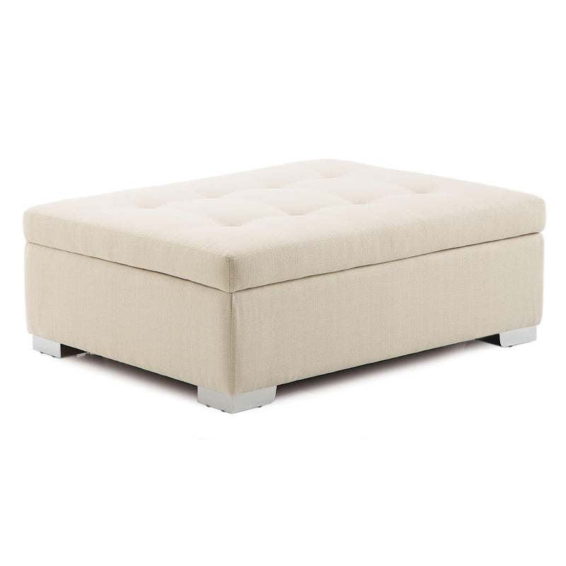 Palliser Button Storage Fabric Storage Ottoman 78028-04-CAPRICE-HEMP IMAGE 1