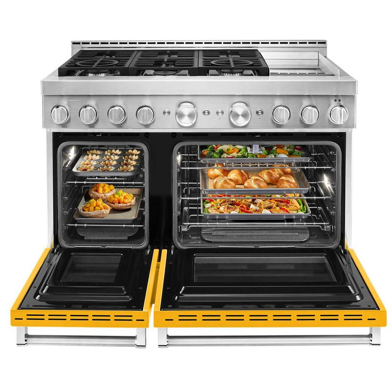 KitchenAid 48-inch Freestanding Gas Range with Even-Heat™ True Convection KFGC558JYP IMAGE 3