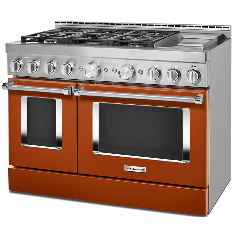 KitchenAid 48-inch Freestanding Gas Range with Even-Heat™ True Convection KFGC558JSC IMAGE 2