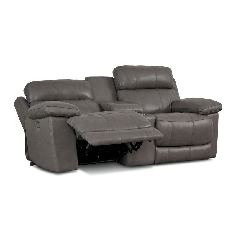 Palliser Finley Power Reclining Leather Match Loveseat with Console Finley 41134-68 Loveseat Console with Power - Slate IMAGE 4