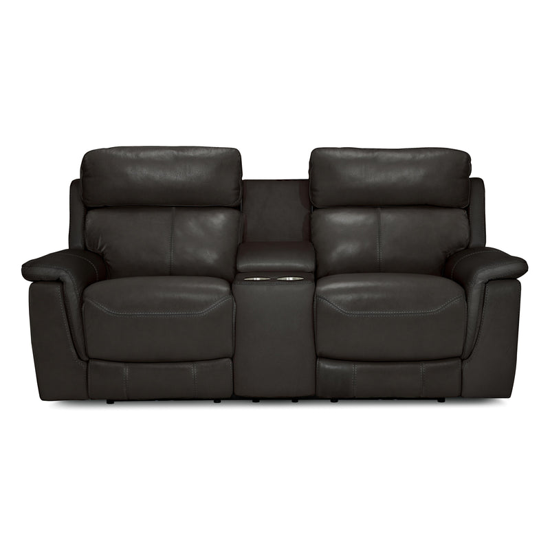 Palliser Granada Power Reclining Leather Match Loveseat with Console Granada 41058-68 Loveseat Console with Power - Graphite IMAGE 1