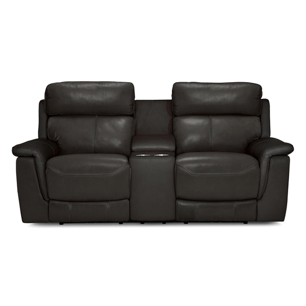 Palliser Granada Reclining Leather Match Loveseat with Console Granada 41058-58 Loveseat Console Recliner - Graphite IMAGE 1