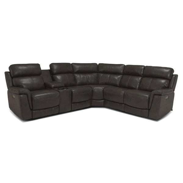 Palliser Granada Reclining Leather 6 pc Sectional 41058-47/41058-W2/41058-10/41058-09/41058-10/41058-46-GRADE100-GRAPHITE IMAGE 1