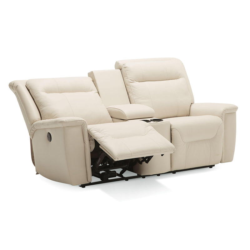 Palliser Strata Reclining Leather Loveseat with Console 40123-58-TULSAII-BISQUE IMAGE 4