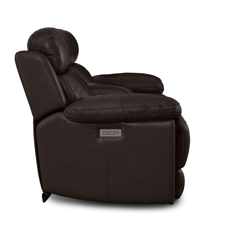 Palliser Finley Power Reclining Leather Match Loveseat with Console Finley 41134-68 Loveseat Console with Power - Chocolate IMAGE 5