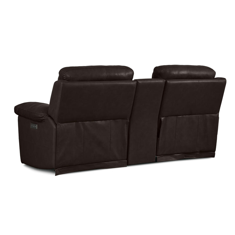 Palliser Finley Power Reclining Leather Match Loveseat with Console Finley 41134-68 Loveseat Console with Power - Chocolate IMAGE 6