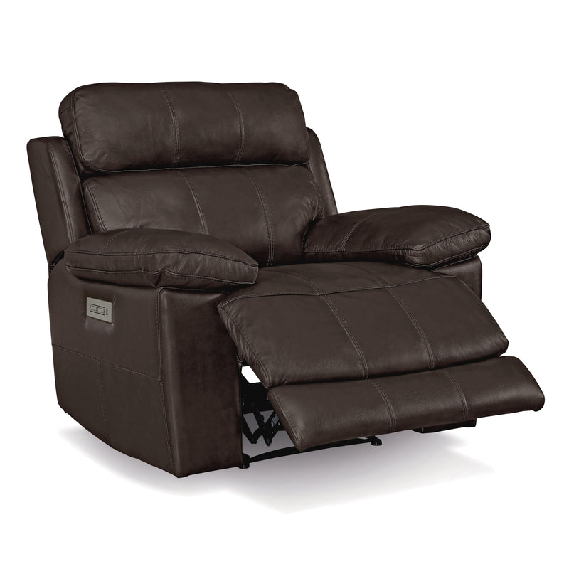 Palliser Finley Power Leather Match Recliner with Wall Recline Finley 41134-31 Wallhugger Power Recliner - Chocolate IMAGE 3