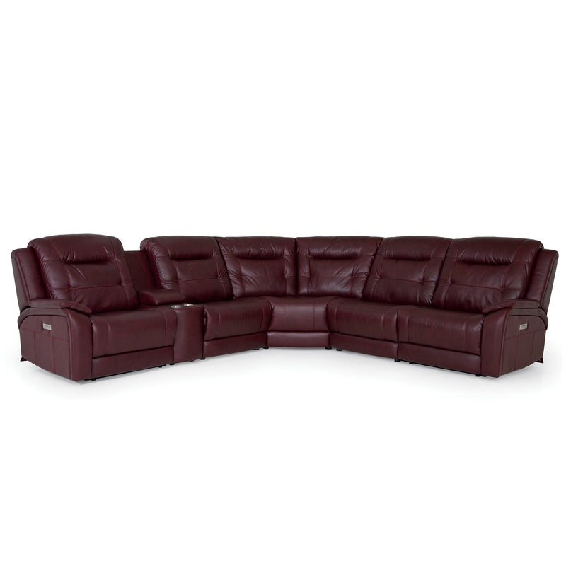 Palliser Valour Power Reclining Leather Match 6 pc Sectional 41024-L2/41024-K2/41024-10/41024-9X/41024-10/41024-L1-GRADE100-GARNET IMAGE 1