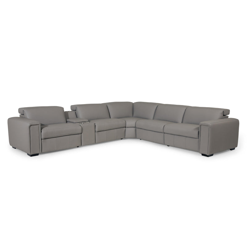 Palliser Titan Power Reclining Leather Match 6 pc Sectional 44004-7P/44004-K3/44004-70/44004-9A/44004-70/44004-6P-EVOQUE-STONE-MATCH IMAGE 1