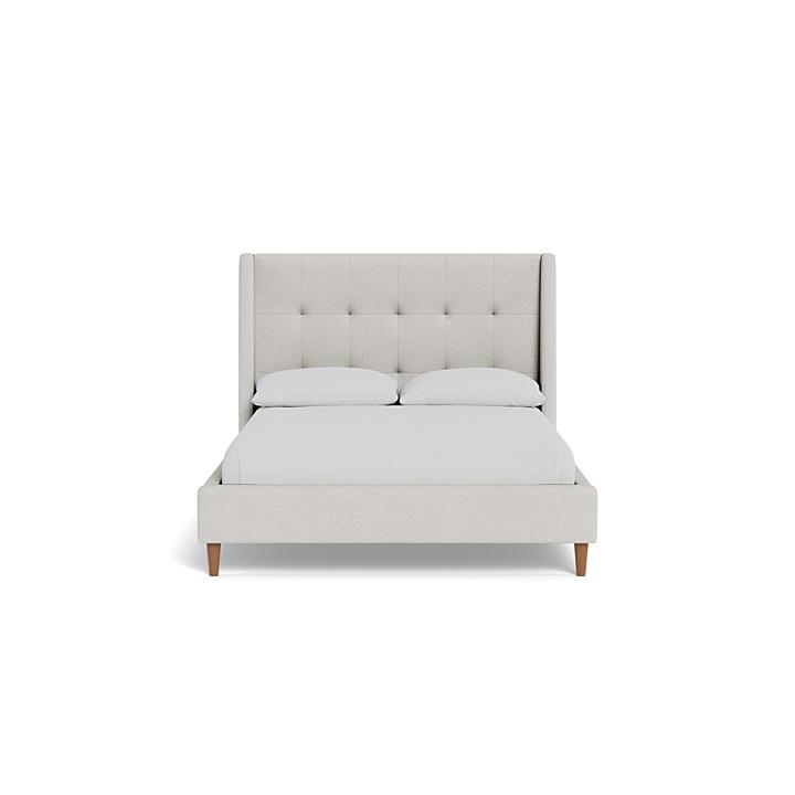 Palliser Palermo Queen Upholstered Panel Bed Palermo 54" Queen Bed - Pescara Dove/Natural Walnut IMAGE 1