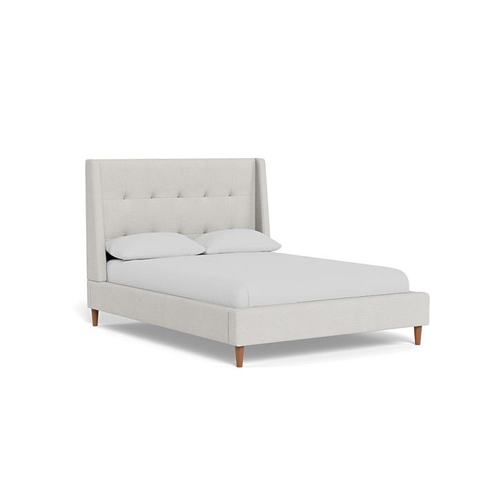 Palliser Palermo Queen Upholstered Panel Bed Palermo 54" Queen Bed - Pescara Dove/Natural Walnut IMAGE 2