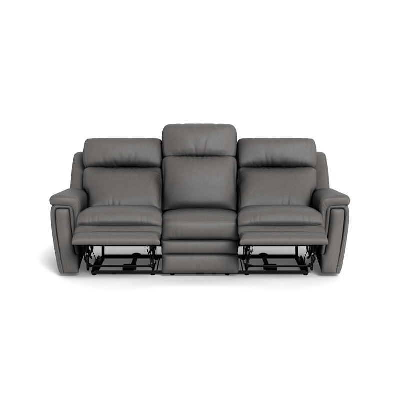 Palliser Asher Power Reclining Leather Match Sofa 41065-L6-BALI-RAINSTORM-MATCH IMAGE 2