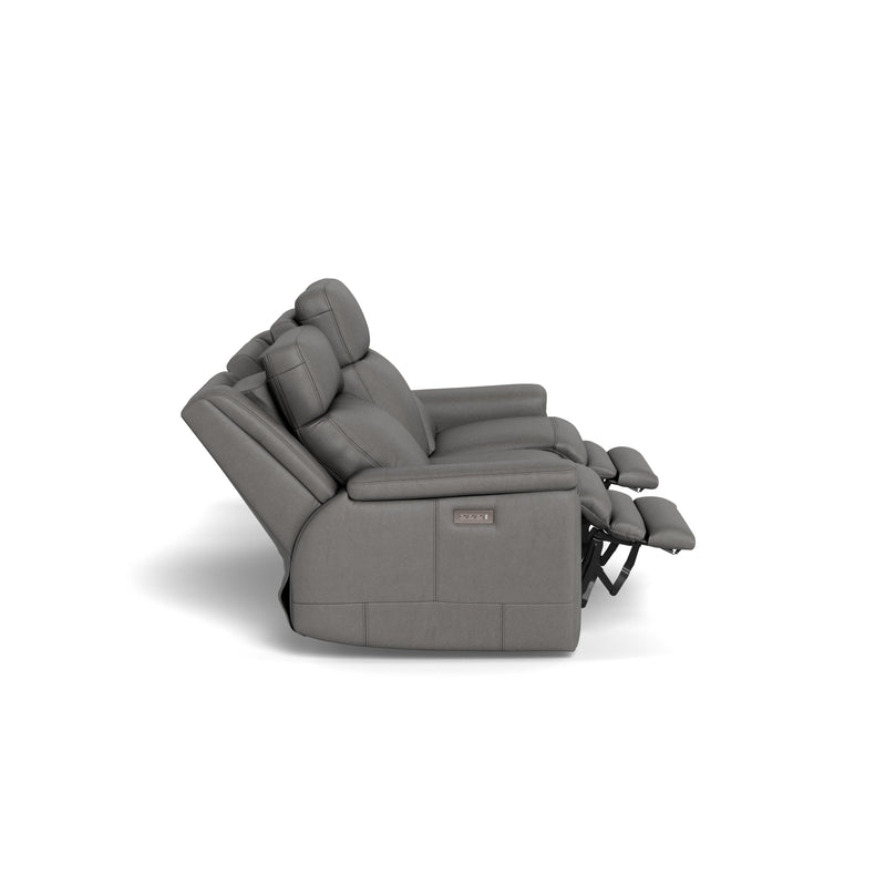 Palliser Asher Power Reclining Leather Match Sofa 41065-L6-BALI-RAINSTORM-MATCH IMAGE 6