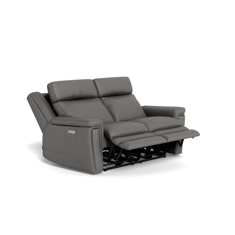 Palliser Asher Power Reclining Leather Match Loveseat 41065-L7-BALI-RAINSTORM-MATCH IMAGE 4