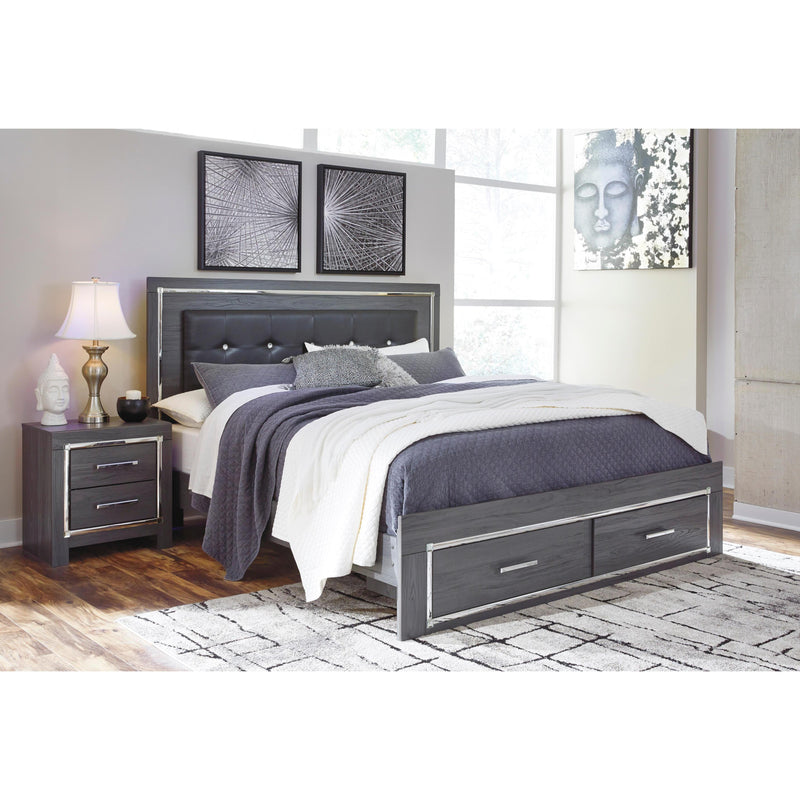 Signature Design by Ashley Lodanna King Upholstered Panel Bed with Storage B214-56S/B214-58/B214-95/B100-14 IMAGE 1