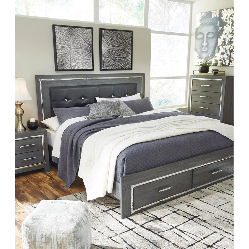 Signature Design by Ashley Lodanna King Upholstered Panel Bed with Storage B214-56S/B214-58/B214-95/B100-14 IMAGE 9