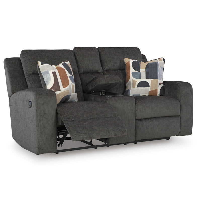 Signature Design by Ashley Kanlow Reclining Fabric Loveseat with Console 3860794C IMAGE 1